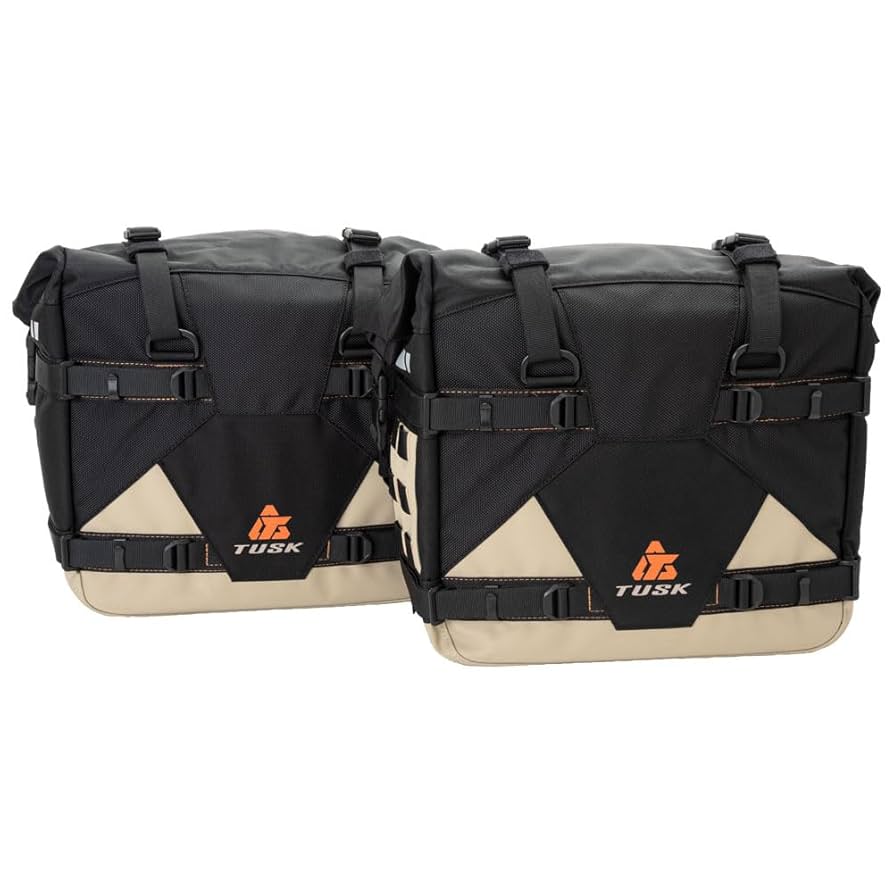 Amazon.com: TUSK Pannier Racks Pilot Pannier Bags Black/Tan